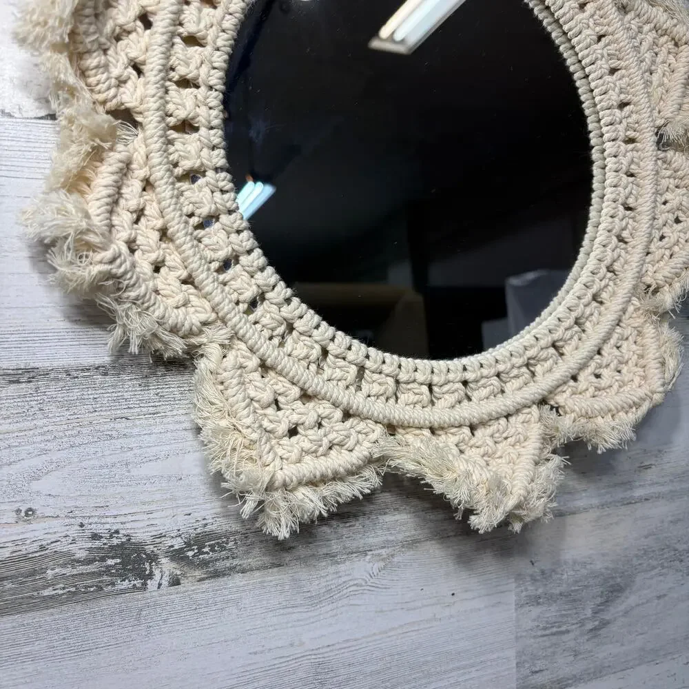 Boho Macrame Hanging Mirror